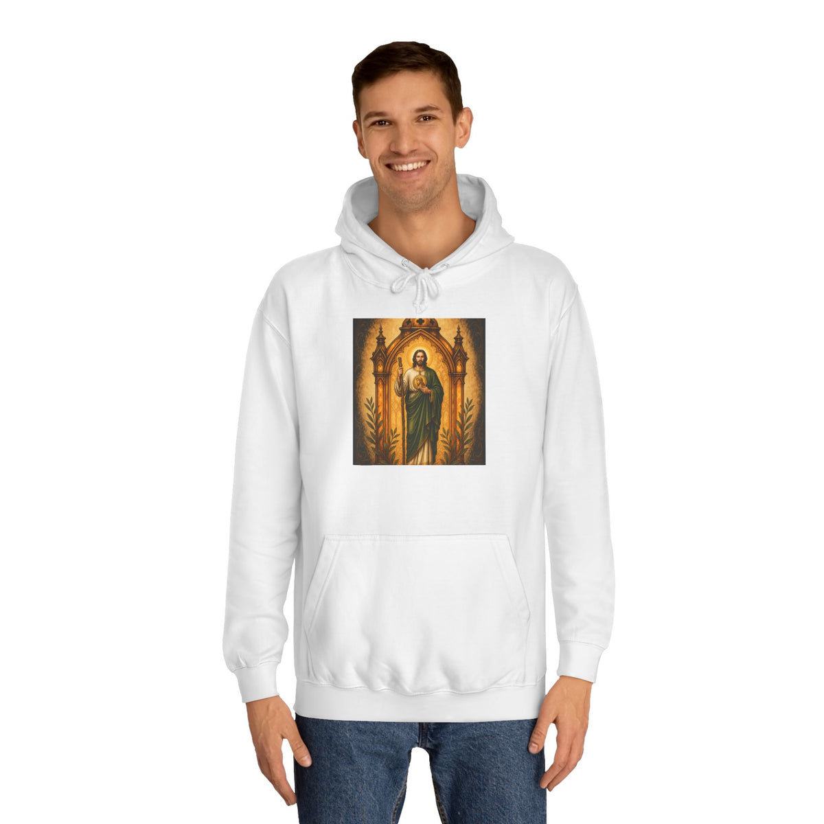 San Judas Tadeo Amber Pilgrim Lantern Unisex Hoodie