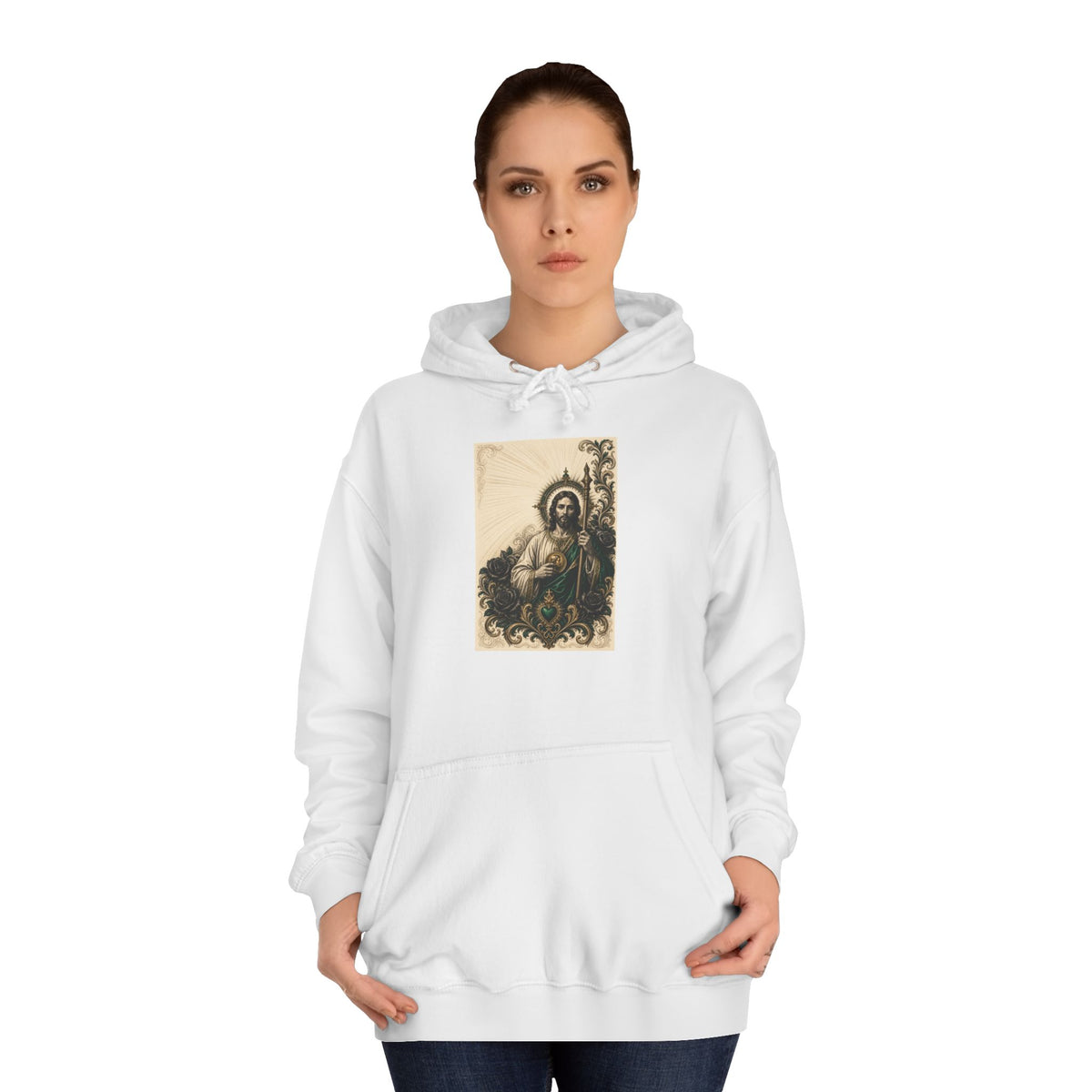 San Judas Tadeo Emerald & Gold Sacred Heart Unisex Hoodie