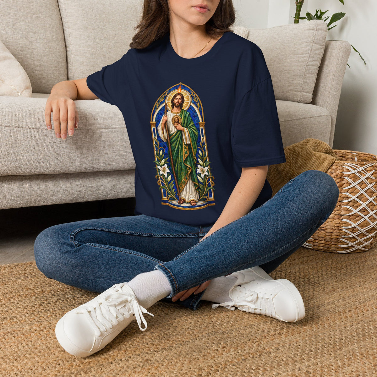 San Judas Tadeo Cobalt Chapel Mosaic Unisex T-Shirt