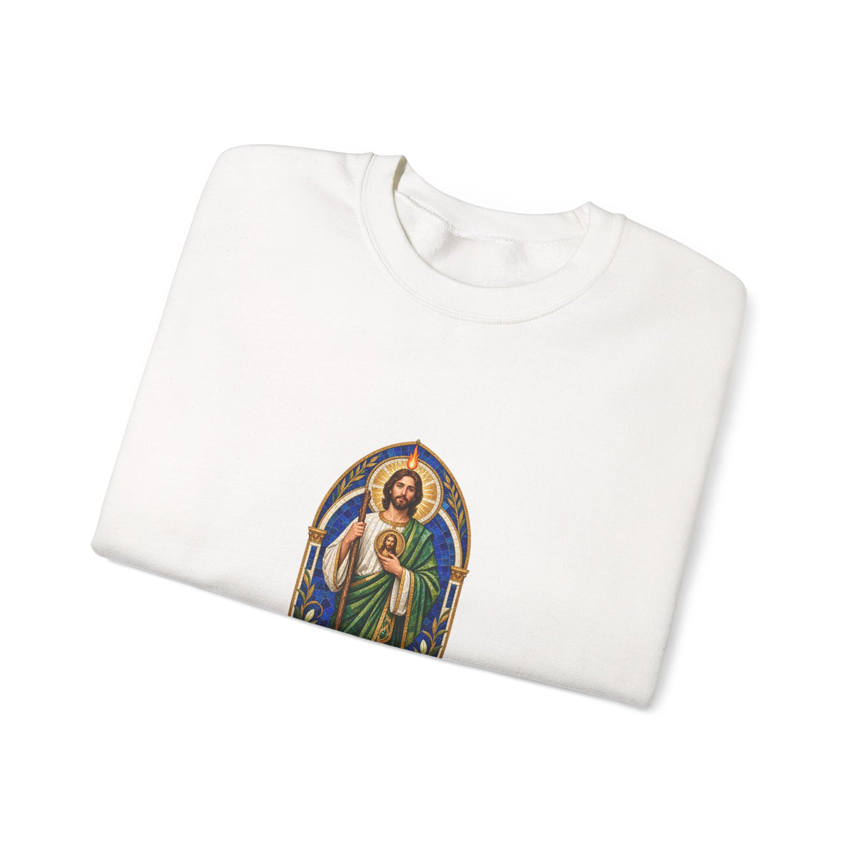 San Judas Tadeo Cobalt Chapel Mosaic Crewneck Sweatshirt