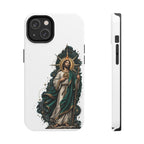 San Judas phone case with midnight blue compass artwork, detail view 14