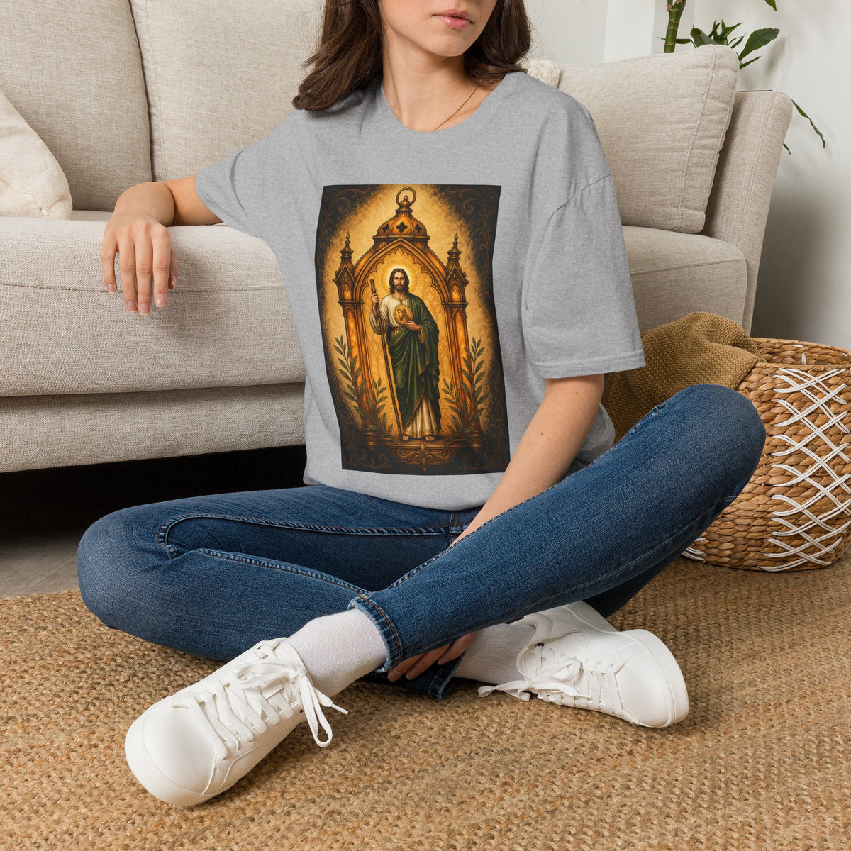 San Judas Tadeo Amber Pilgrim Lantern Unisex T-Shirt