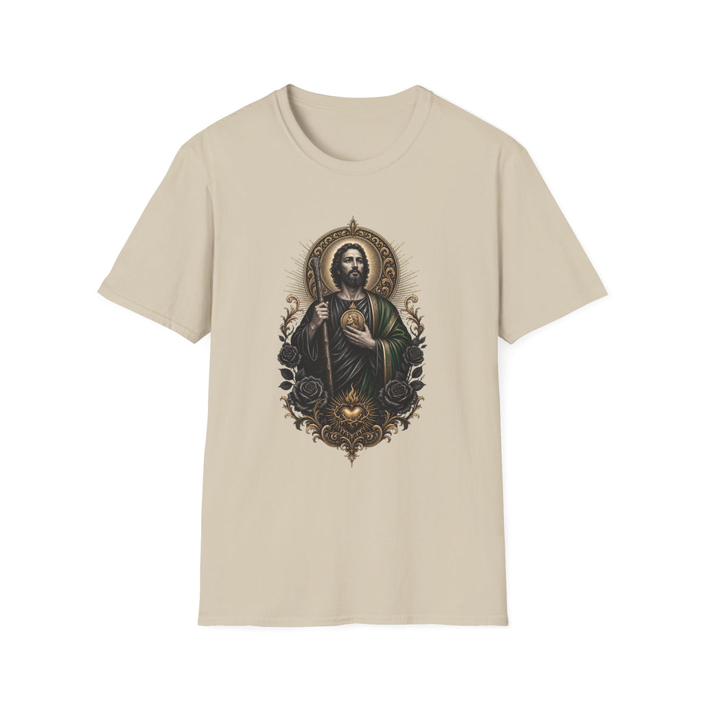San Judas Tadeo Black & Gold Sacred Heart Unisex T-Shirt