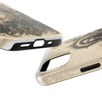 San Judas phone case with emerald and gold Sacred Heart artwork, detail view 17
