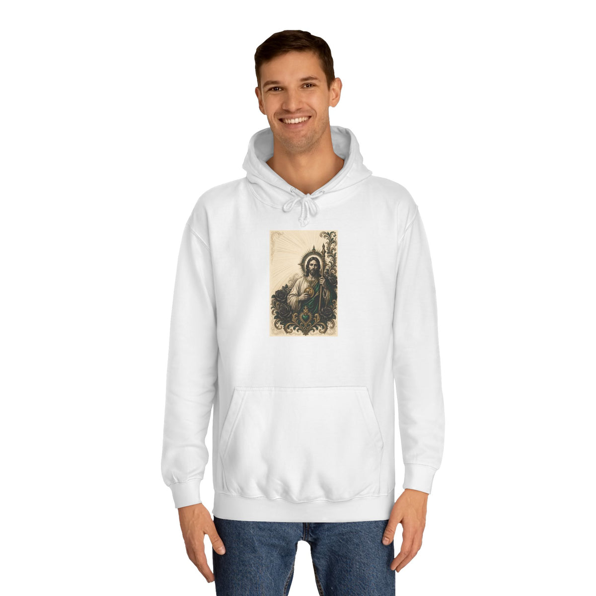 San Judas Tadeo Emerald & Gold Sacred Heart Unisex Hoodie
