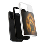 San Judas phone case with amber pilgrim lantern artwork, detail view 21