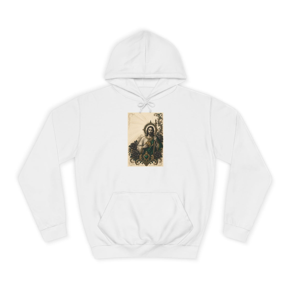 San Judas Tadeo Emerald & Gold Sacred Heart Unisex Hoodie