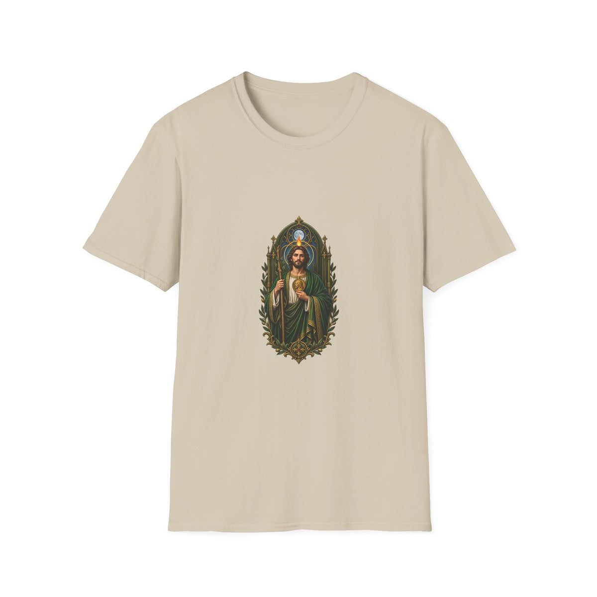 San Judas Moonlit Olive Basilica T-Shirt product preview, view 13